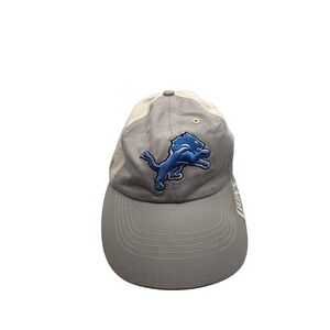 Detroit Lions NFL Team Apparel Hat Cap Adjustable‎ Adult Gray Blue